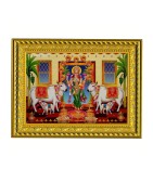 Satvik Sri Gruha Lakshmi Devi, Gadapa Lakshmi Designer Golden Photo Frame for Pooja, Prayer & Decor 25.2*34cms (A4)